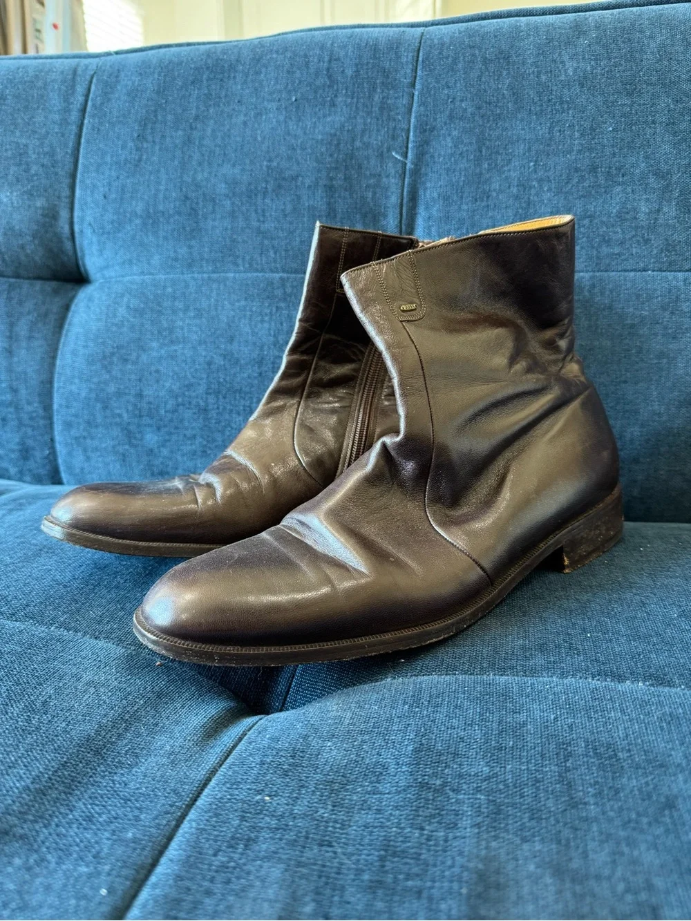 Vintage Bally Leather Ankle Zipper Boots - Brown
